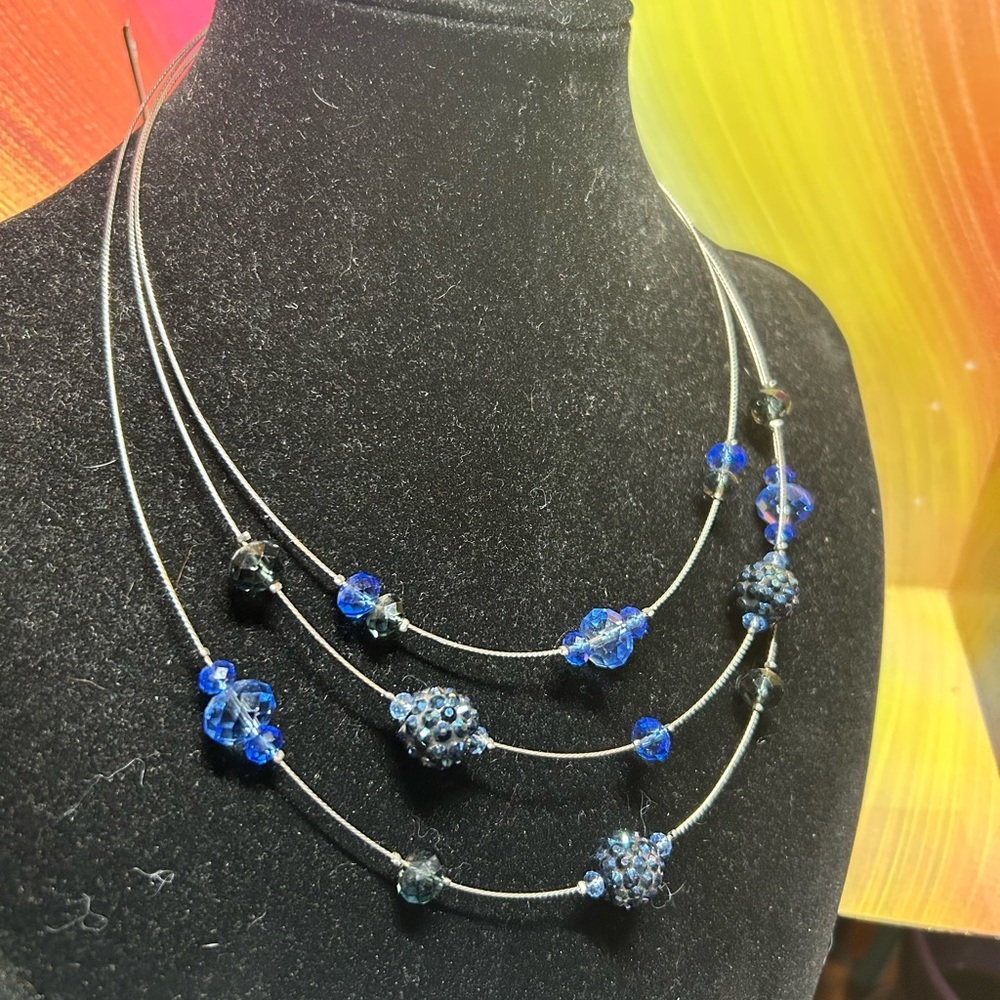 Elegant‎ Blue Beaded Necklace